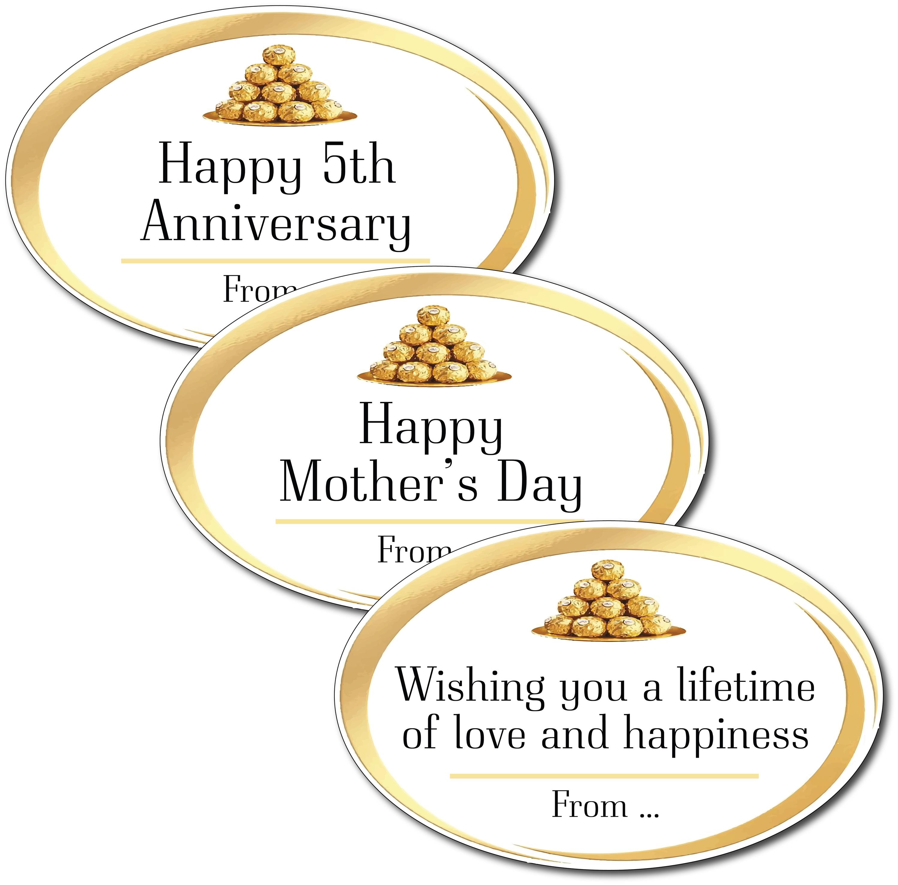 2 Personalised Ferrero Rocher Box Pre-cut Sticker/label - Any Text - NO ...
