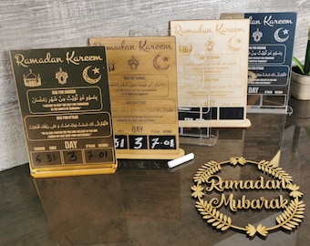 2026 Ramadan Countdown Calendar – Blessed Oak | Ramadan Kareem Home Décor | Suhoor & Iftaar Times | Eid Gift