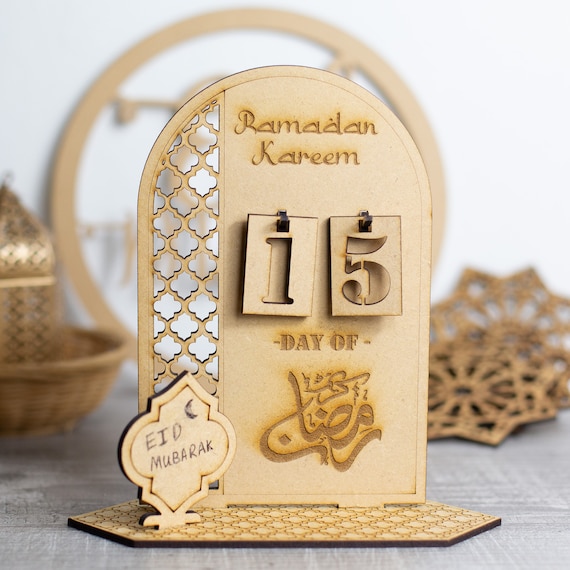 12 Ciondoli In Legno Eid Mubarak Per Decorazioni Ramadan E Eid Al-Fitr - Kit Fai Da Te Con Cordino Di Iuta Da 5 Metri