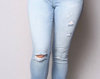 Ripped Skinny Jeans | Etsy Singapore