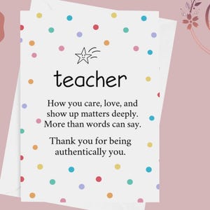 Carte de remerciement imprimable pour professeur, carte de remerciement de professeur, carte de professeur, merci de m'avoir aidé, carte d'un étudiant, téléchargement immédiat