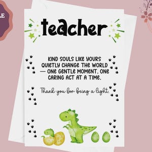 Carte de remerciement de professeur imprimable, carte de professeur, carte de remerciement de professeur, cadeau de fin d'année, carte d'un étudiant, téléchargement immédiat