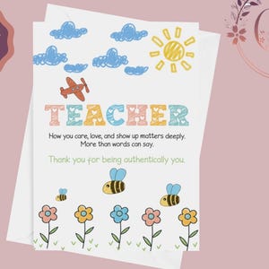 Lehrer Karte, Lehrer Dankeschön Karte, Erzieher Karte, Lehrer Wertschätzung Geschenk, Jahresende Geschenk für Lehrer, Instant Download