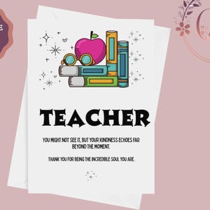 Carte de professeur imprimable, carte de remerciement de professeur, carte d'éducateur, cadeau de remerciement pour professeur, cadeau de fin d'année pour les professeurs, téléchargement immédiat
