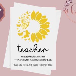 Carte de remerciement imprimable pour professeur, carte de remerciement de professeur, carte de professeur, merci de m'avoir aidé, carte d'un étudiant, téléchargement immédiat