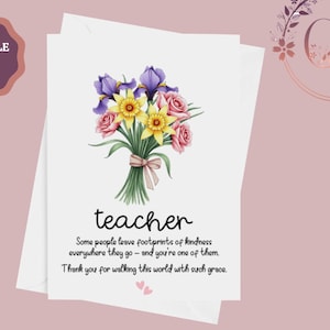 Lehrer Karte, Lehrer Dankeschön Karte, Erzieher Karte, Lehrer Wertschätzung Geschenk, Jahresende Geschenk für Lehrer, Instant Download