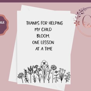 Druckbare Lehreranerkennungskarte, Lehrer-Dankeschön-Karte, TA-Karte, Lehrer-Karte, Erzieher-Karte, Karte vom Schüler, sofortiger Download