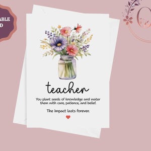 Lehrerkarten, Erzieher Karte, Dankeschön-Karte für Lehrer Wertschätzungswoche, Jahresende Geschenk für Lehrer, Sofort Download