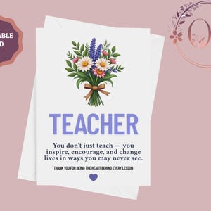 Cartes de remerciement pour professeur imprimables, carte d'éducateur, carte de professeur, carte de remerciement pour professeur, cadeau de fin d'année pour les professeurs, téléchargement immédiat