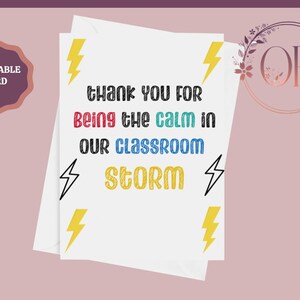 Tarjeta imprimible de agradecimiento para maestros, tarjeta para maestros, tarjeta para asistentes de enseñanza, tarjeta para asistentes de enseñanza, descarga instantánea