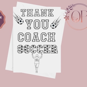 Carte de remerciement imprimable pour entraîneur de football, carte de remerciement pour entraîneur, professeur d'éducation physique, carte de professeur de sport, cadeau pour entraîneur, téléchargement immédiat