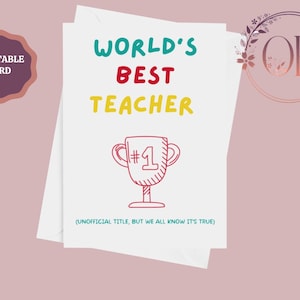 Karte für Lehrer, Schulabschluss Karte, Erzieher Karte, Lehrer Geschenk, Lehrer Wertschätzung Woche Geschenk, DIY Sofort Download PDF Vorlage