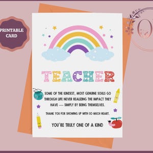Cartes de remerciement pour professeur imprimables, carte d'éducateur, carte de professeur, carte de remerciement pour professeur, cadeau de fin d'année pour les professeurs, téléchargement immédiat