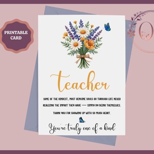 Cartes de remerciement pour professeur imprimables, carte d'éducateur, carte de professeur, carte de remerciement pour professeur, cadeau de fin d'année pour les professeurs, téléchargement immédiat