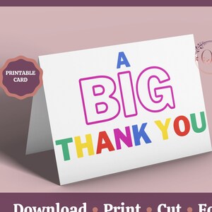 Una gran tarjeta de agradecimiento imprimible, tarjeta de asistente de enseñanza, tarjetas para maestros, tarjeta de agradecimiento, tarjeta de agradecimiento, descarga instantánea, digital