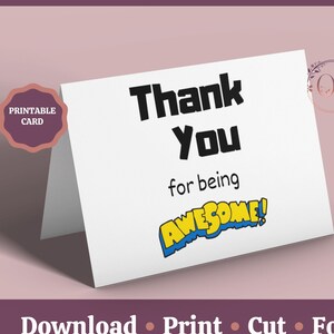 Cartão de professor incrível para impressão, cartão de agradecimento do professor, cartão de agradecimento do professor, presente de final de período escolar para professor, cartão digital