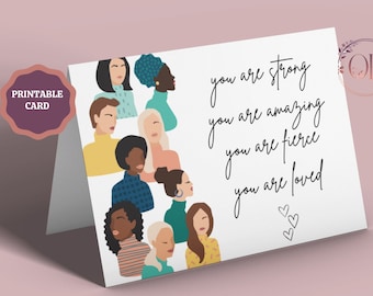 International Women's Day Printable Greeting Card, Women's Day Card, Women in Power, Feminist Instant Download PDF, Digital Download