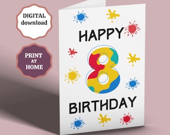 8 Year Birthday Card - Etsy