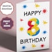 Printable Birthday Card Girl 8th Birthday Card 8 Year Old - Etsy