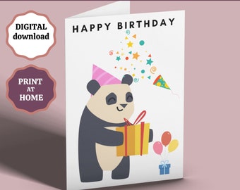 Birthday Card, Printable Birthday Card, Animal Card, For Her, For Him, Kids Children, Toddler, Animal Lovers, Digital Card