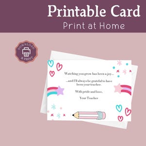 Cartes de remerciement pour les étudiants de l'enseignant, carte Je suis si fier de vous pour les étudiants, imprimable, cadeau de classe de l'enseignant, téléchargement immédiat