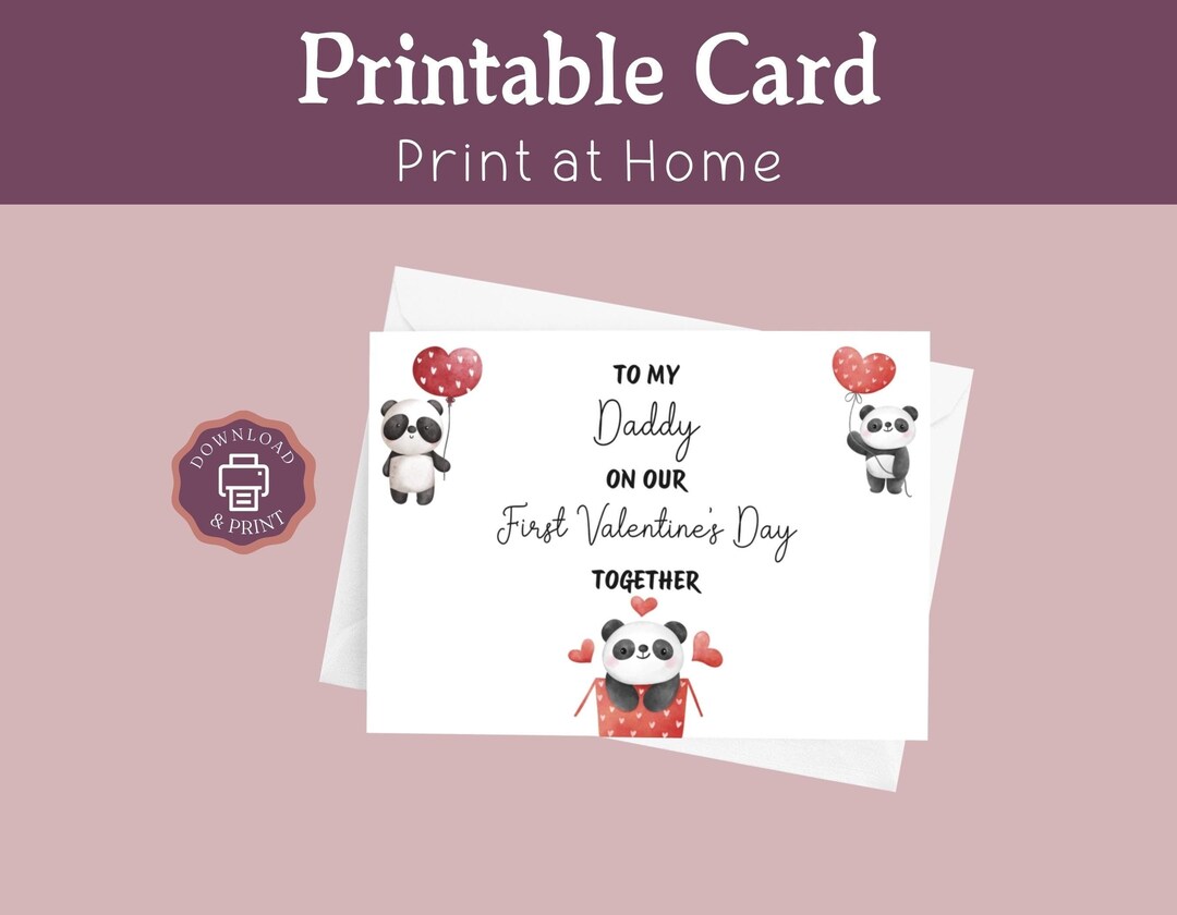 Daddy Valentine's Day Card Printable, Valentines Card for Dad ...