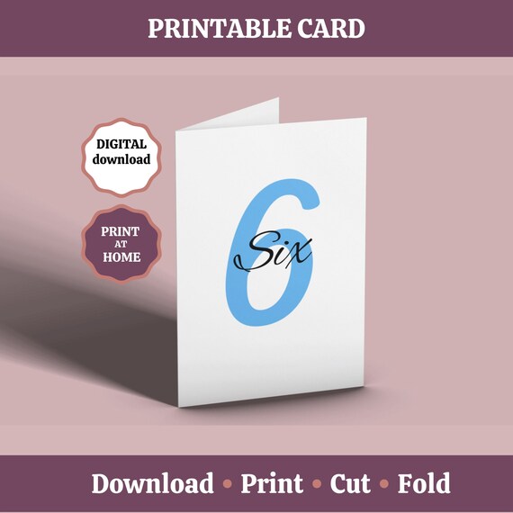 6th Birthday Card Boy Printable 6 Year Old Boy Happy 6th - Etsy