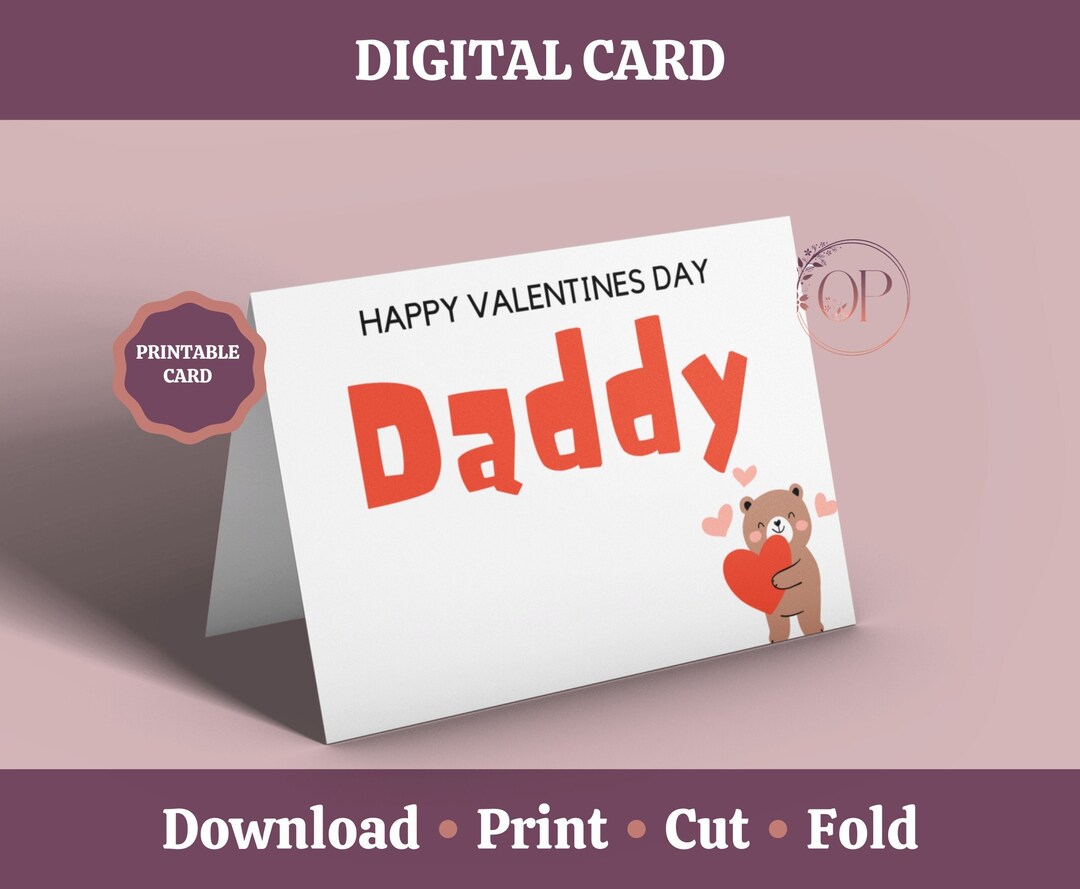 Daddy Valentine Card Printable, Happy Valentines Day Daddy From ...