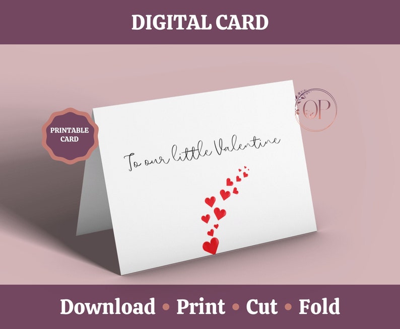 Printable valentines card for son daughter valentines day card for