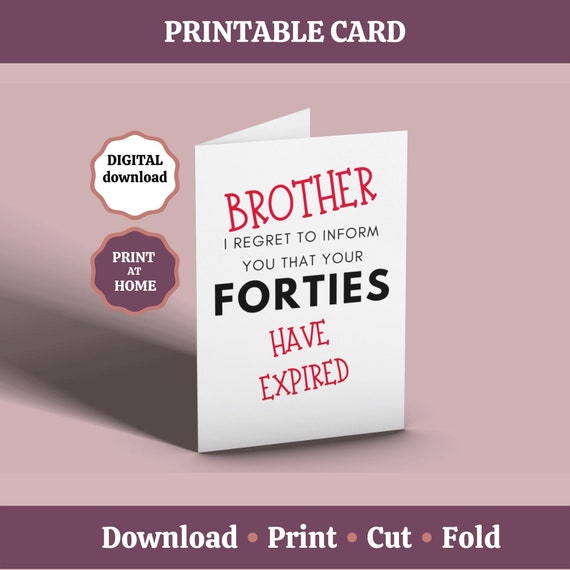 Brother Birthday Card Printable Brother 50th Card Card for - Etsy