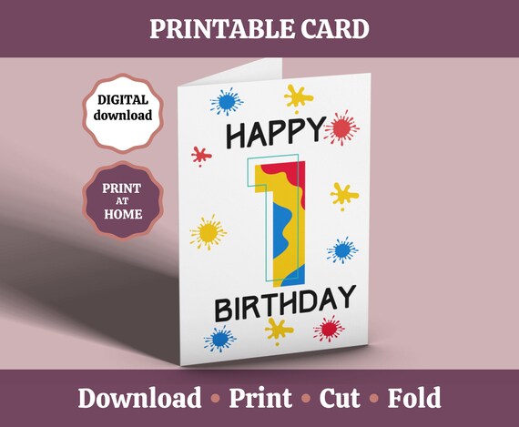 1st Birthday Card Printable Happy - Il 570xN.4185172949 Bw69 