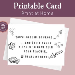 Printable End of School Year Student Gift from Teacher, Elementary School Class Gift, Kindergarten Graduation Message, Instant Download