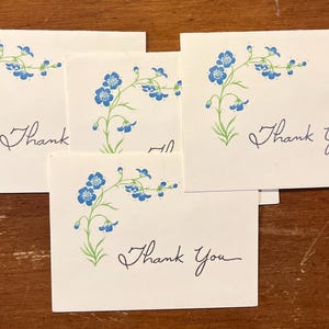 4 Blank Vintage Thank You Cards