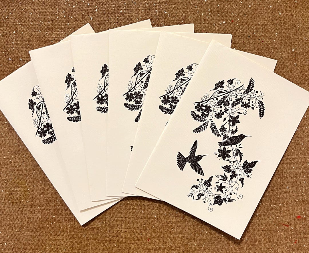 6 Blank Vintage Blank and White Floral Note Cards - Etsy
