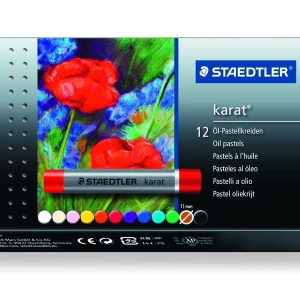 Staedtler Karat Oil Pastels - 12 Assorted Colors for Vibrant Art Creations