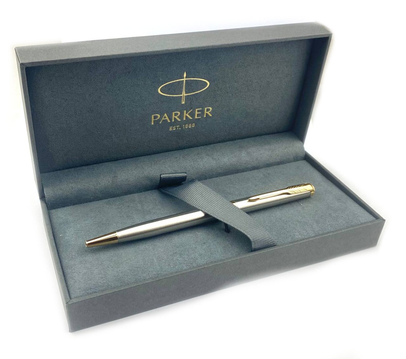 Parker Sonnet Slim Ballpoint Pen Stainless Steel GT Gift Box - Etsy