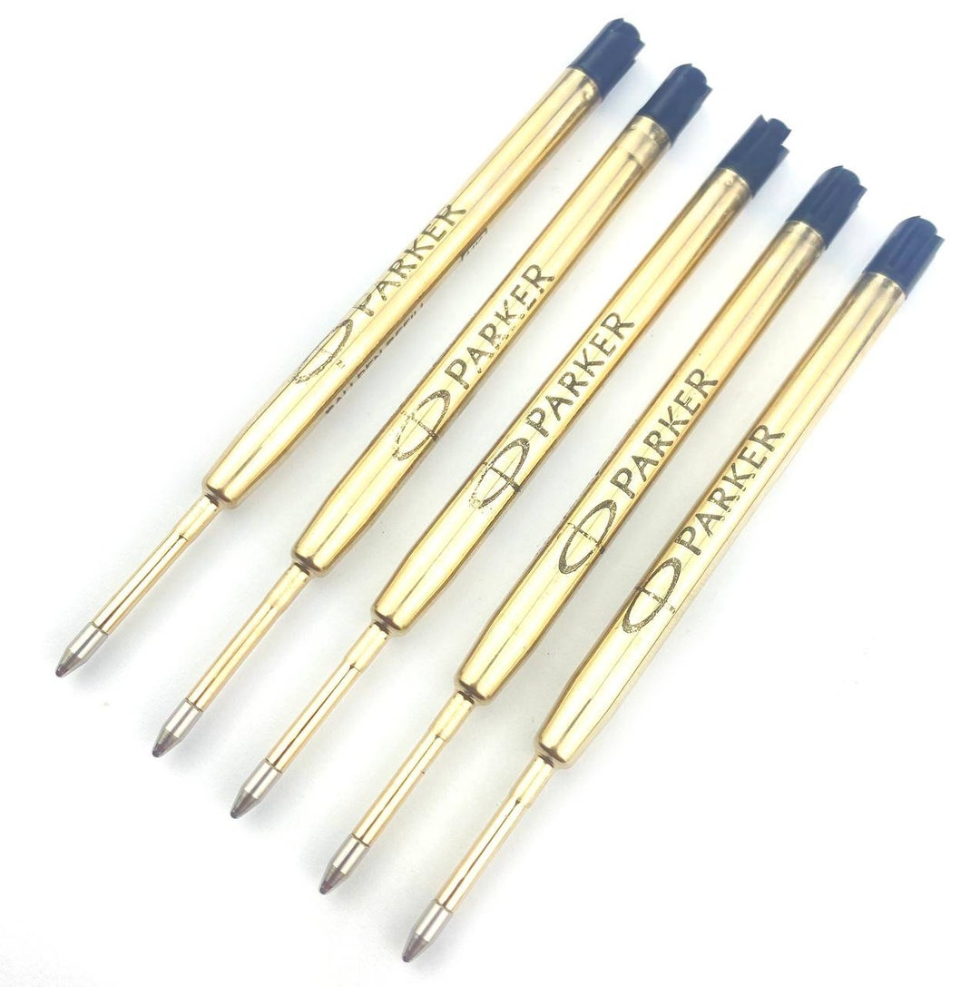 Genuine Parker Quink Ballpoint Pen Refills BLACK Ink Medium 1.0mm 5