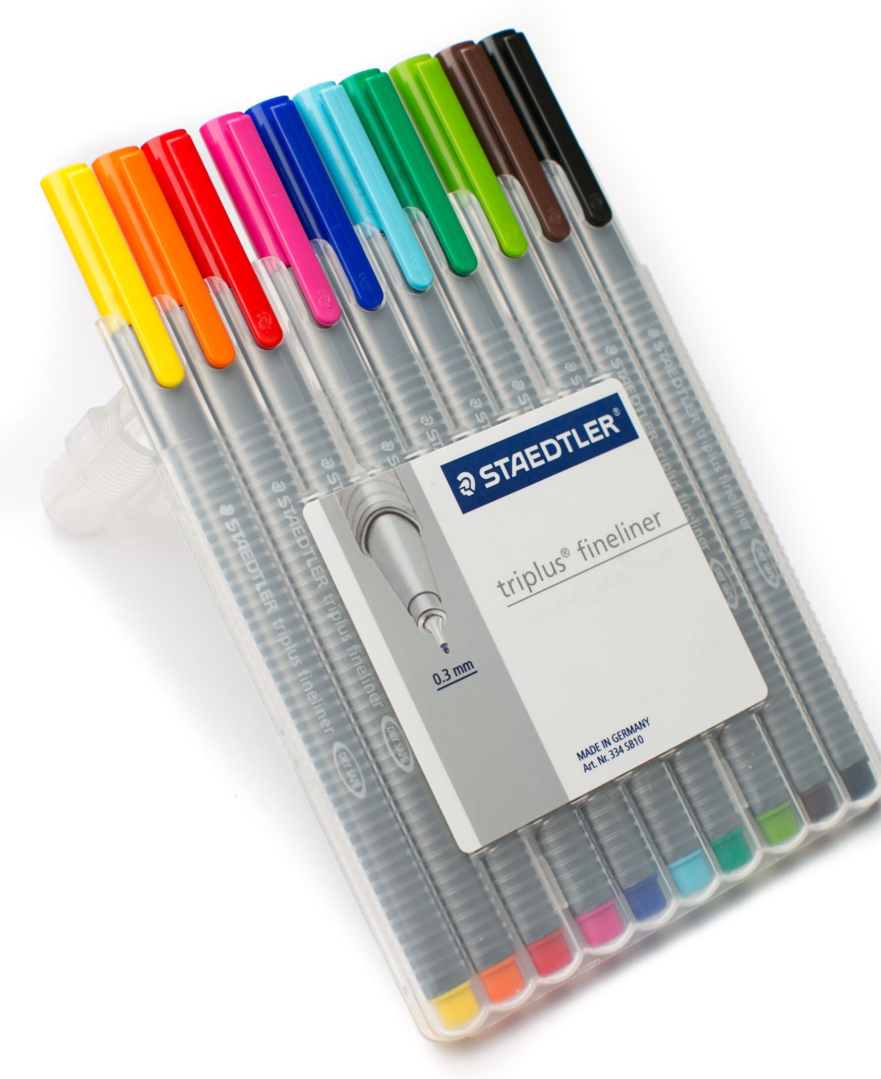 10 - STAEDTLER Triplus Fineliner Pourous Point Pens - 0.3mm - Assorted Ink  - New