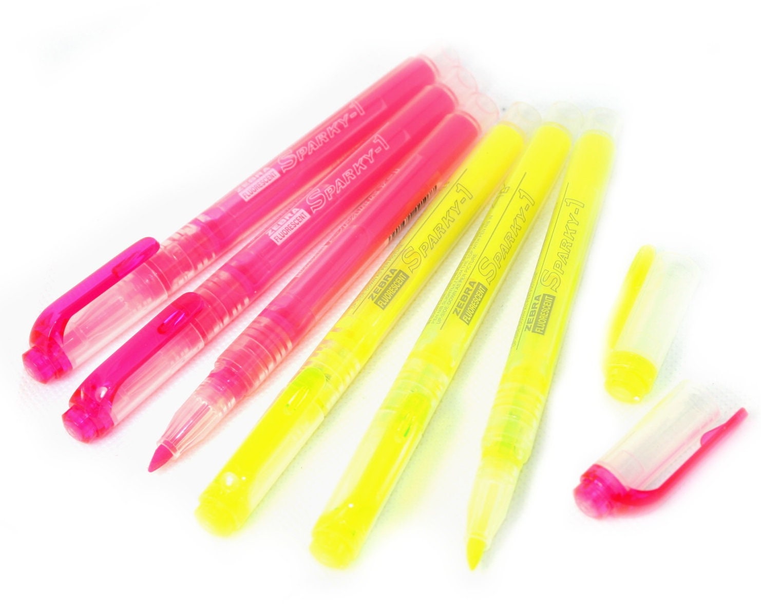 Zebra Sparky-1 Liquid Highlighter Pens - Chisel Tip - Pink