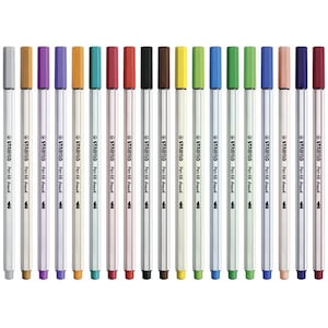 Premium Fibre-tip Pen STABILO Pen 68 Brush Colouring Felt Tip Pens 1-3mm  Full Range Set of 19 Mixed Colours Stationery, Calligraphy -  Israel