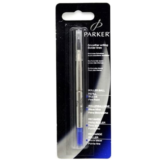 Parker Rollerball refill, fine tip, Blue ink, blister of 1