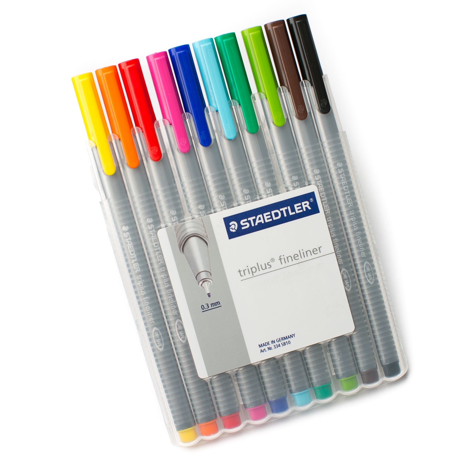 Staedtler 334 Triplus Fineliner Adult Colouring Pens 0.3mm Pack of 10  Assorted Colours -  Denmark