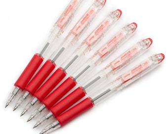 Zebra Jimnie Retractable Ballpoint Pen - 0.7mm Fine - Red Ink - Pack of 6