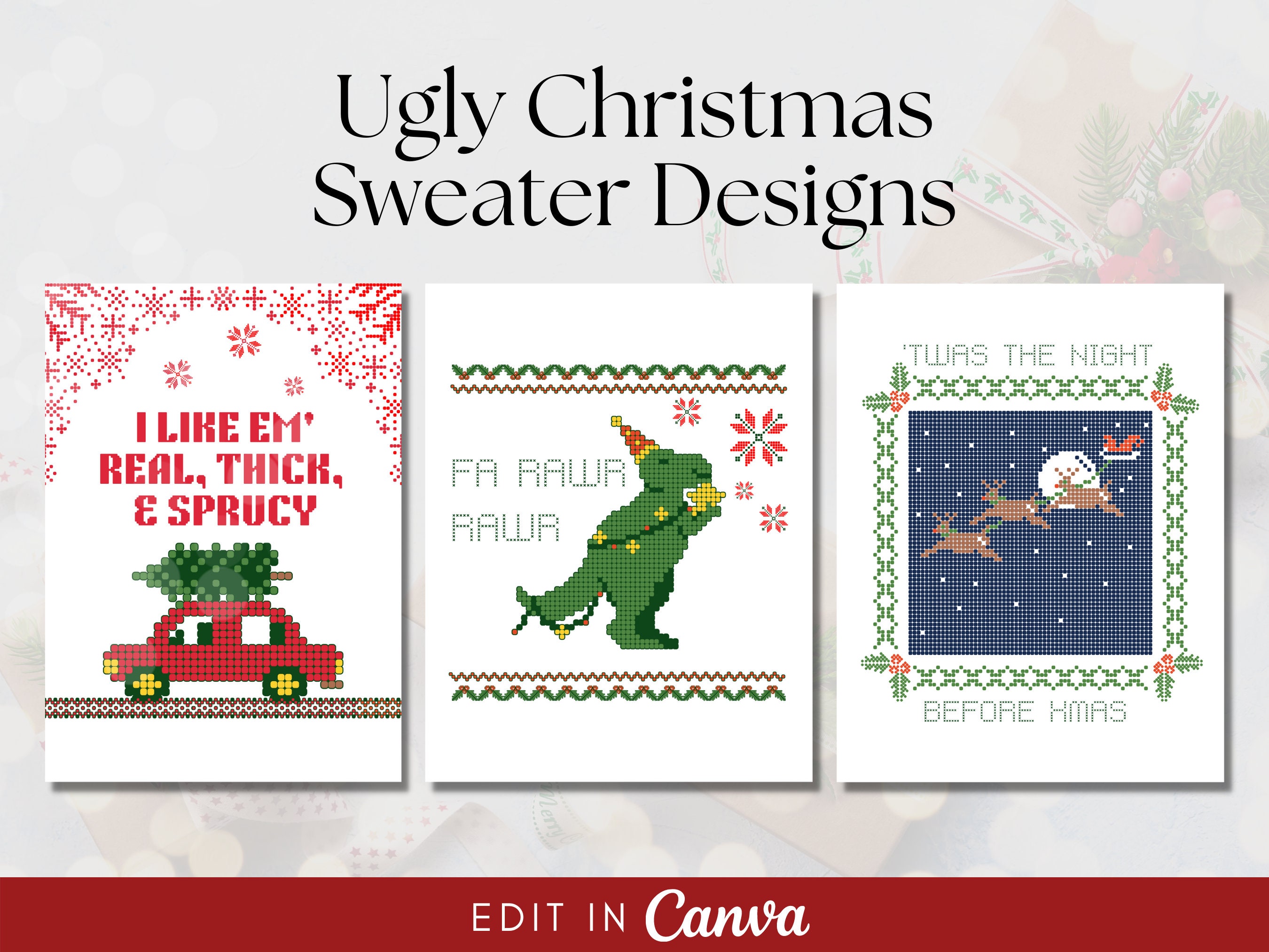 Ugly Sweater Svg Bundle Svg Christmas Sweater Designs - Etsy