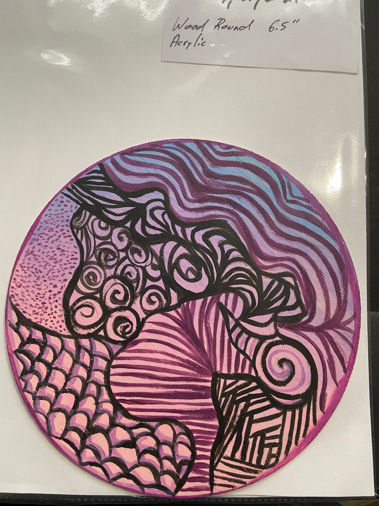 Fine Art Print of Painting on Wood Round Etsy UK