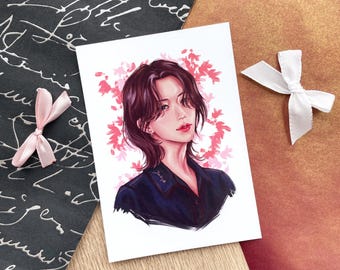 Seventeen ユン・ジョンハン Flowers - A6 アートプリント (絵画、K-Pop、ギフト、SVT、カラット)