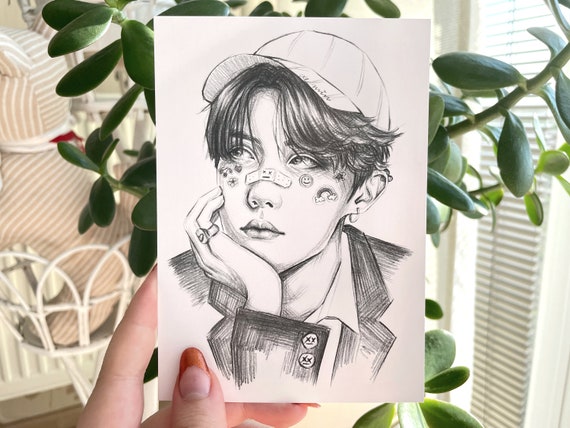 BTS J-Hope Jung Hoseok Hobicore Boceto a lápiz A6 Art - Etsy México BTS J-Hope Jung Hoseok Hobicore Boceto a lápiz A6 Art - Etsy México