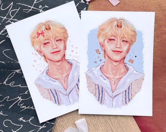 Seventeen ディノ / イ・チャン - A6 アートプリント (絵画、K-Pop、ギフト、SVT、カラット)