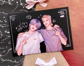 Seventeen スクープ＆ホシ - A6 アートプリント（絵画、K-Pop、ギフト、SVT、カラット）