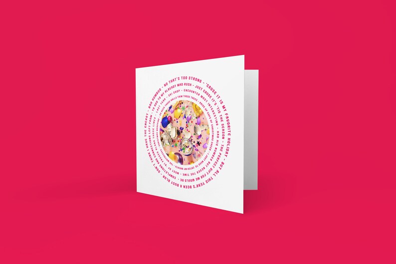 The Waitresses Inspired Christmas Card and A4 Print With Lyrics From